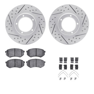 R1 Concepts® - Drilled and Slotted Front Brake Kit with Optimum OE Pads