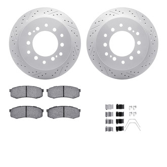 R1 Concepts® - Drilled and Slotted Rear Brake Kit with Optimum OE Pads