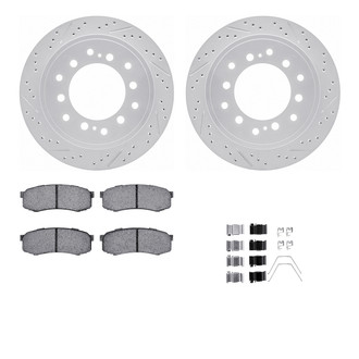 R1 Concepts® - Drilled and Slotted Rear Brake Kit with Optimum OE Pads