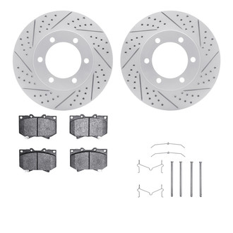 R1 Concepts® - Drilled and Slotted Front Brake Kit with Optimum OE Pads
