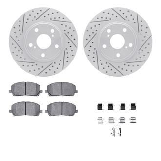 R1 Concepts® - Drilled and Slotted Front Brake Kit with Optimum OE Pads