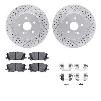 R1 Concepts® - Drilled and Slotted Front Brake Kit with Optimum OE Pads
