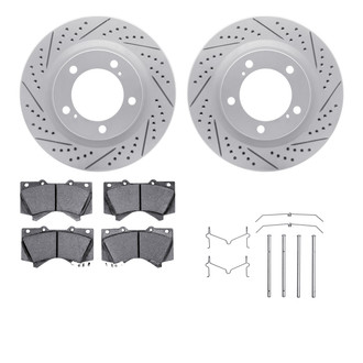 R1 Concepts® - Drilled and Slotted Front Brake Kit with Optimum OE Pads