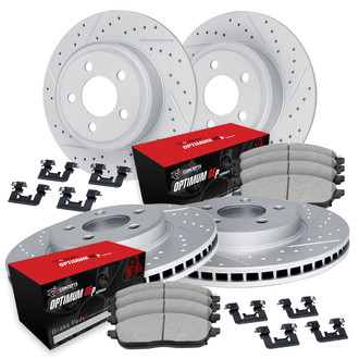 R1 Concepts® - Drilled and Slotted Brake Kit with Optimum OE Pads