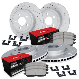 R1 Concepts® - Drilled and Slotted Brake Kit with Optimum OE Pads