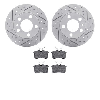R1 Concepts® - Drilled and Slotted Rear Brake Kit with Optimum OE Pads