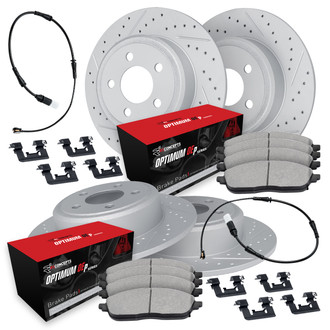 R1 Concepts® - Drilled and Slotted Brake Kit with Optimum OE Pads