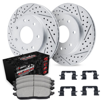 R1 Concepts® - Drilled and Slotted Front Brake Kit with Performance Sport Pads