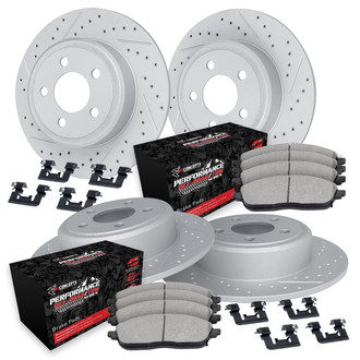 R1 Concepts® - Drilled and Slotted Brake Kit with Performance Sport Pads
