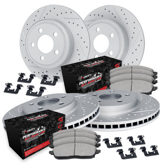 R1 Concepts® - Drilled and Slotted Brake Kit with Performance Sport Pads