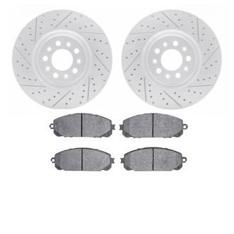 R1 Concepts® - Drilled and Slotted Front Brake Kit with Performance Sport Pads