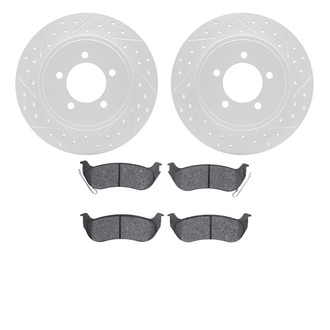 R1 Concepts® - Drilled and Slotted Rear Brake Kit with Performance Sport Pads
