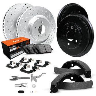 R1 Concepts® - Drilled and Slotted Brake Kit with Super Duty Pads