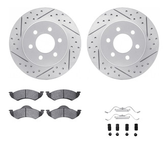 R1 Concepts® - Drilled and Slotted Front Brake Kit with Super Duty Pads