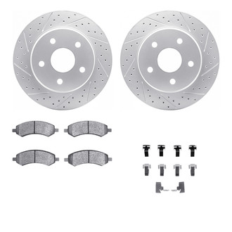 R1 Concepts® - Drilled and Slotted Front Brake Kit with Super Duty Pads