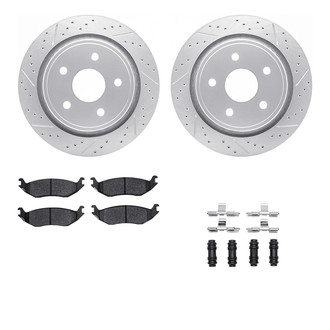 R1 Concepts® - Drilled and Slotted Rear Brake Kit with Super Duty Pads