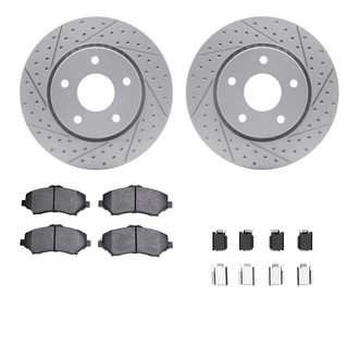 R1 Concepts® - Drilled and Slotted Front Brake Kit with Super Duty Pads