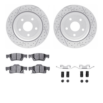 R1 Concepts® - Drilled and Slotted Rear Brake Kit with Super Duty Pads