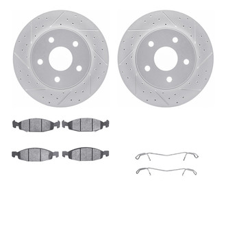 R1 Concepts® - Drilled and Slotted Front Brake Kit with Super Duty Pads