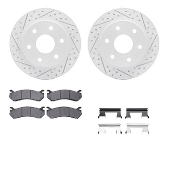 R1 Concepts® - Drilled and Slotted Front Brake Kit with Super Duty Pads