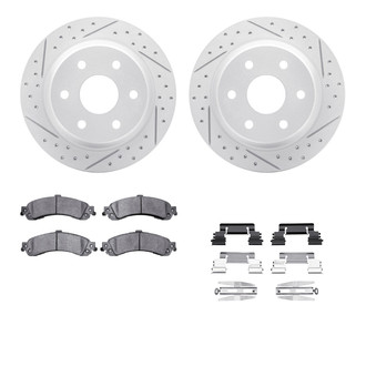 R1 Concepts® - Drilled and Slotted Rear Brake Kit with Super Duty Pads