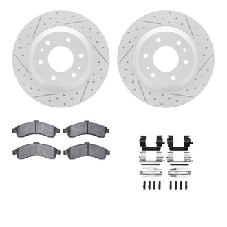 R1 Concepts® - Drilled and Slotted Front Brake Kit with Super Duty Pads
