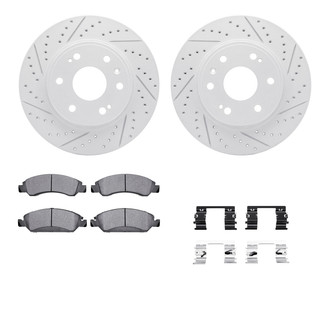 R1 Concepts® - Drilled and Slotted Front Brake Kit with Super Duty Pads