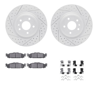 R1 Concepts® - Drilled and Slotted Front Brake Kit with Super Duty Pads