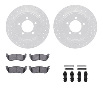 R1 Concepts® - Drilled and Slotted Rear Brake Kit with Super Duty Pads