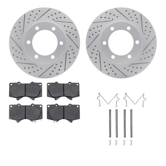 R1 Concepts® - Drilled and Slotted Front Brake Kit with Super Duty Pads