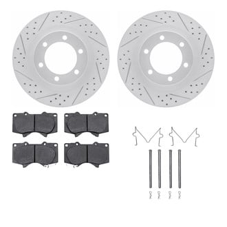 R1 Concepts® - Drilled and Slotted Front Brake Kit with Super Duty Pads