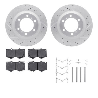 R1 Concepts® - Drilled and Slotted Front Brake Kit with Super Duty Pads