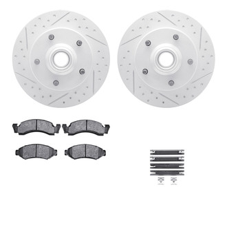R1 Concepts® - Drilled and Slotted Front Brake Kit with Super Duty Pads