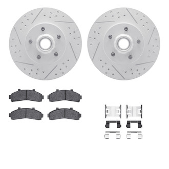 R1 Concepts® - Drilled and Slotted Front Brake Kit with Super Duty Pads