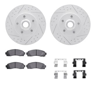 R1 Concepts® - Drilled and Slotted Front Brake Kit with Super Duty Pads