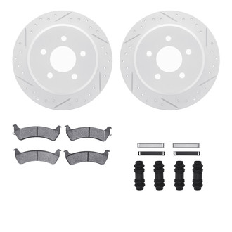 R1 Concepts® - Drilled and Slotted Rear Brake Kit with Super Duty Pads