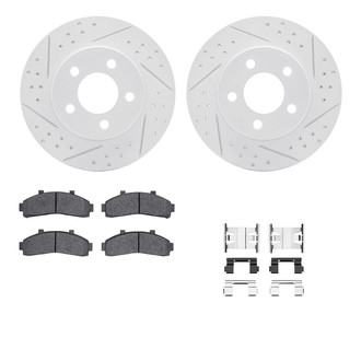 R1 Concepts® - Drilled and Slotted Front Brake Kit with Super Duty Pads