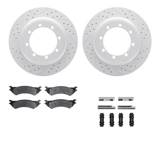 R1 Concepts® - Drilled and Slotted Rear Brake Kit with Super Duty Pads
