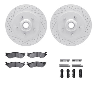 R1 Concepts® - Drilled and Slotted Front Brake Kit with Super Duty Pads