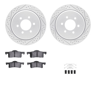 R1 Concepts® - Drilled and Slotted Rear Brake Kit with Super Duty Pads
