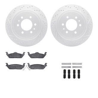 R1 Concepts® - Drilled and Slotted Rear Brake Kit with Super Duty Pads
