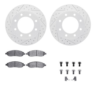R1 Concepts® - Drilled and Slotted Rear Brake Kit with Super Duty Pads