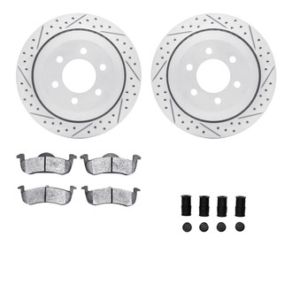 R1 Concepts® - Drilled and Slotted Rear Brake Kit with Super Duty Pads