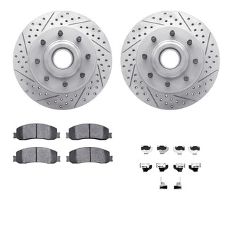 R1 Concepts® - Drilled and Slotted Front Brake Kit with Super Duty Pads