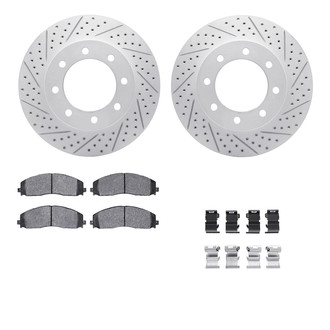 R1 Concepts® - Drilled and Slotted Front Brake Kit with Super Duty Pads
