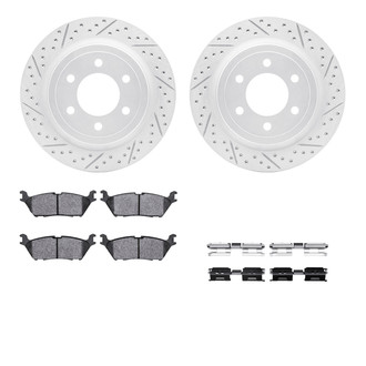 R1 Concepts® - Drilled and Slotted Rear Brake Kit with Super Duty Pads