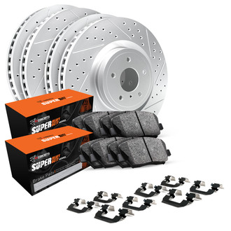 R1 Concepts® - Drilled and Slotted Brake Kit with Super Duty Pads