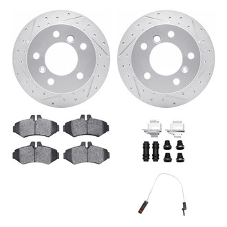 R1 Concepts® - Drilled and Slotted Rear Brake Kit with Super Duty Pads