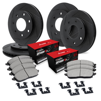 R1 Concepts® - Slotted Front and Rear Brake Kit with 5000 OE Pads