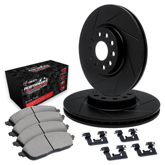 R1 Concepts® WCVH1-40018 - Slotted Front Brake Kit with Performance Off-Road/Tow Brake Pads